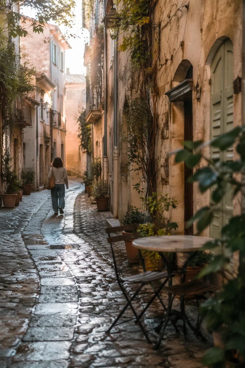 Charming Old Town Cobblestone Alley Morning