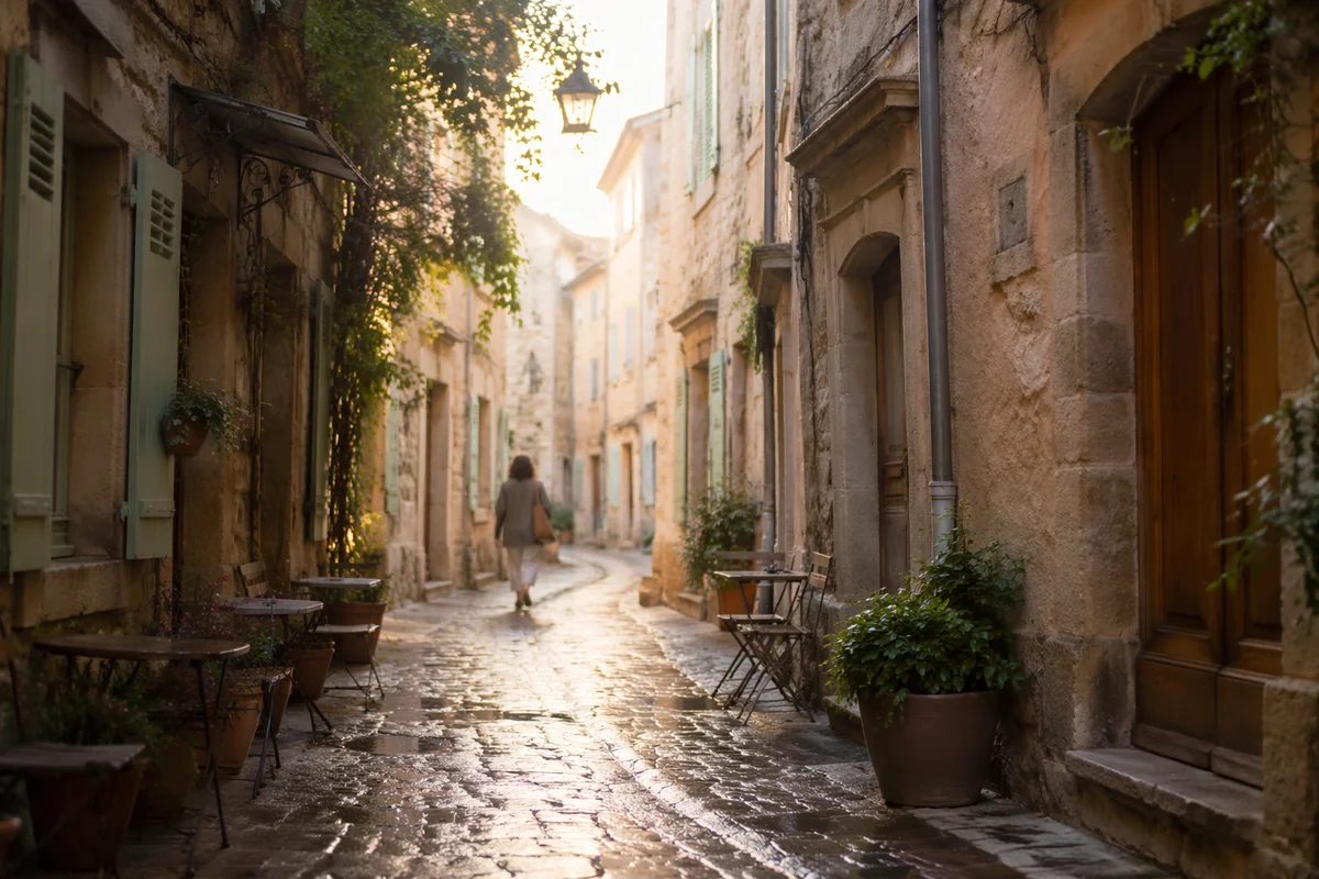 Quiet Cobblestone Alley in Old Town