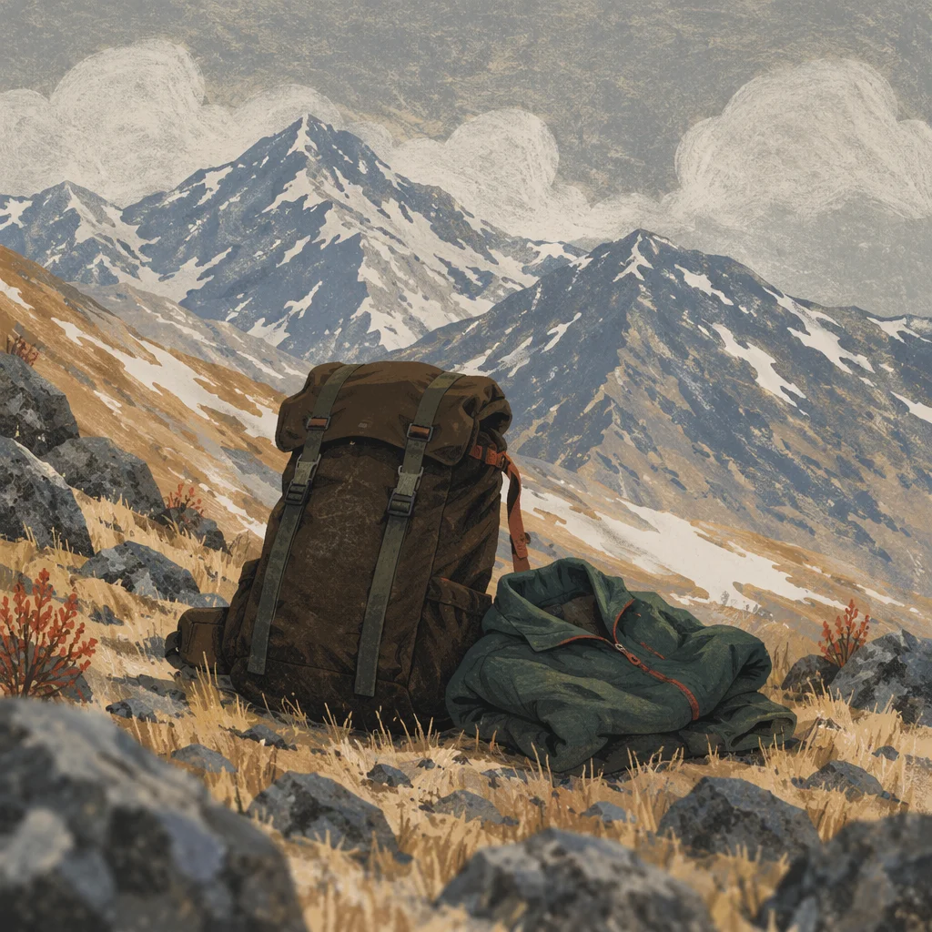 Mountain Hiking Backpack on Alpine Trail