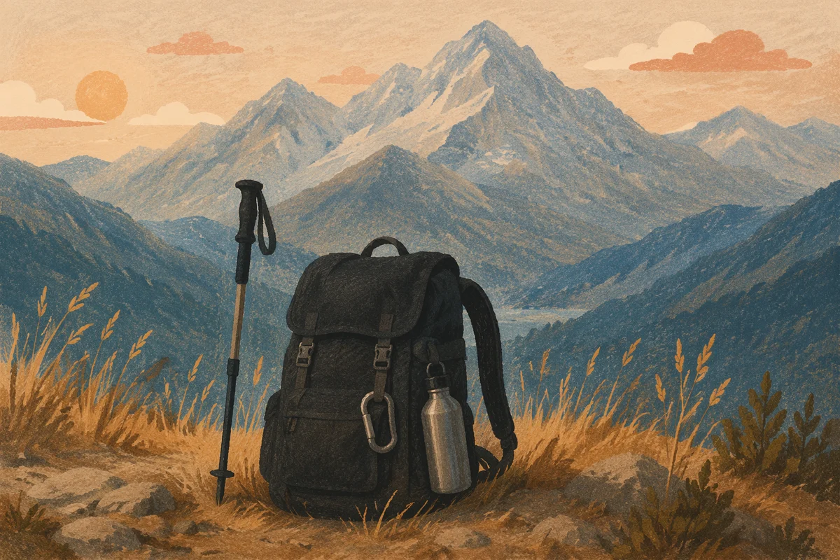 Mountain Hiking Backpack on Alpine Trail