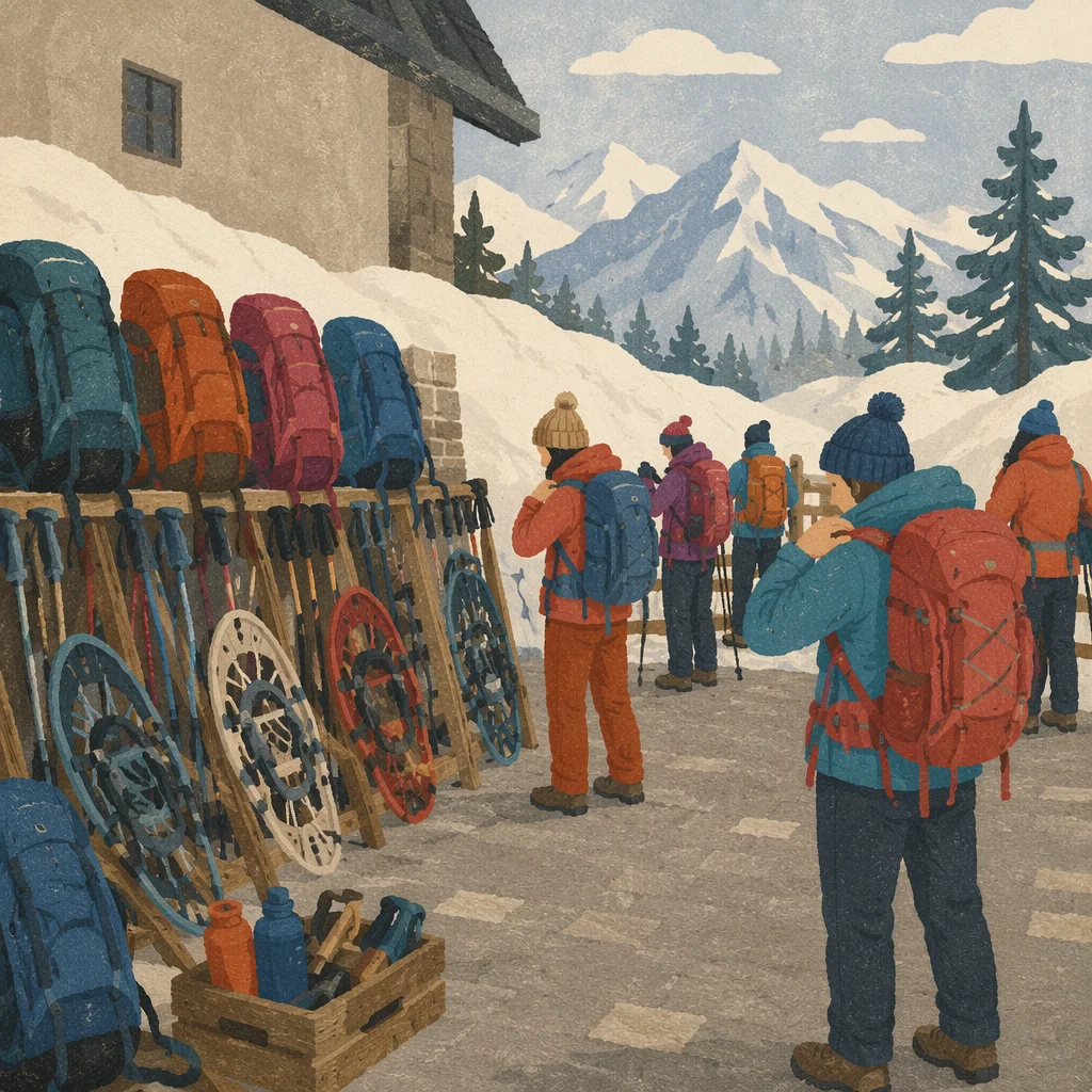 Colorful Backpacks at Alpine Trailhead