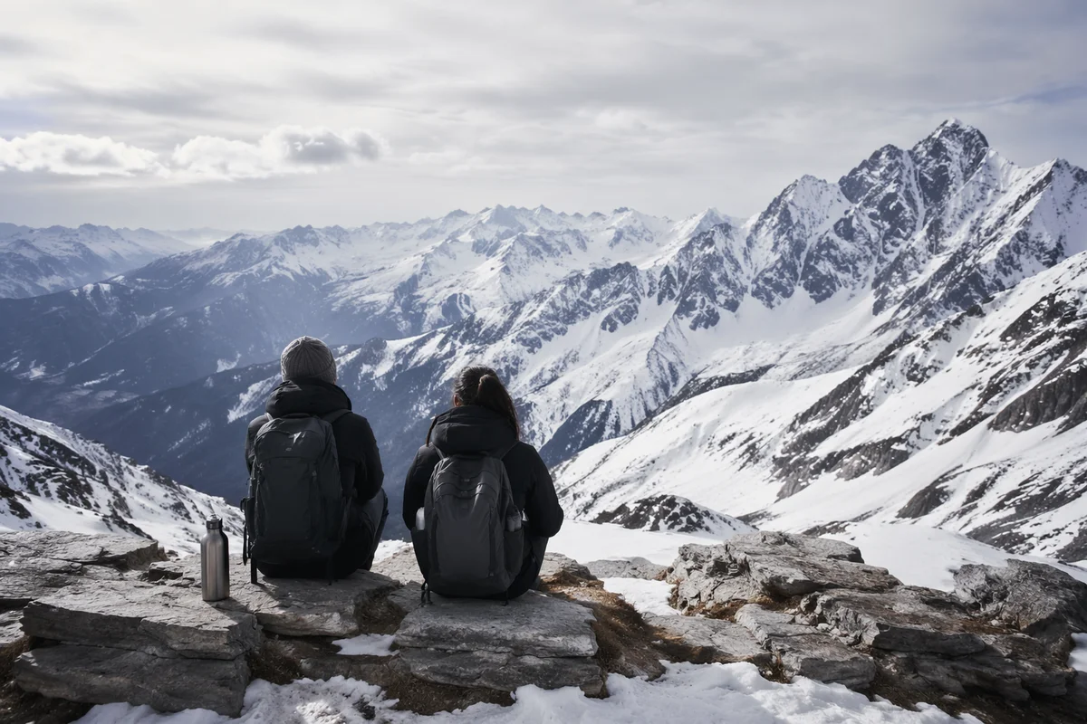 Backpack Rest on Alpine Mountain Trail