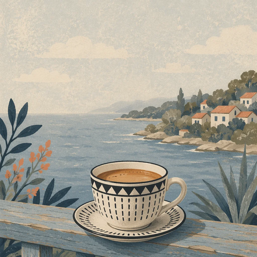 Morning Coffee on Seaside Balcony View
