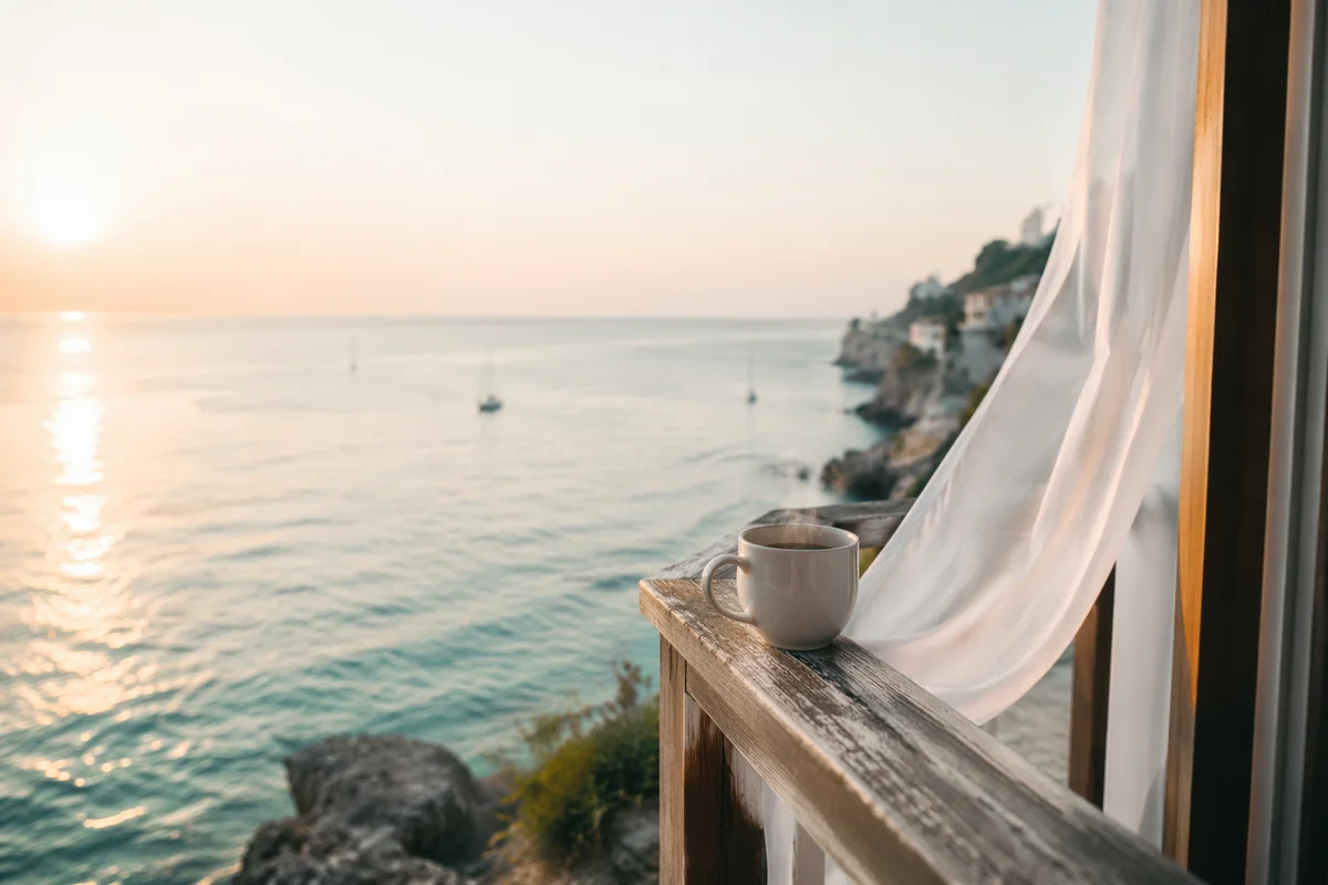 Morning Coffee on Ocean View Balcony