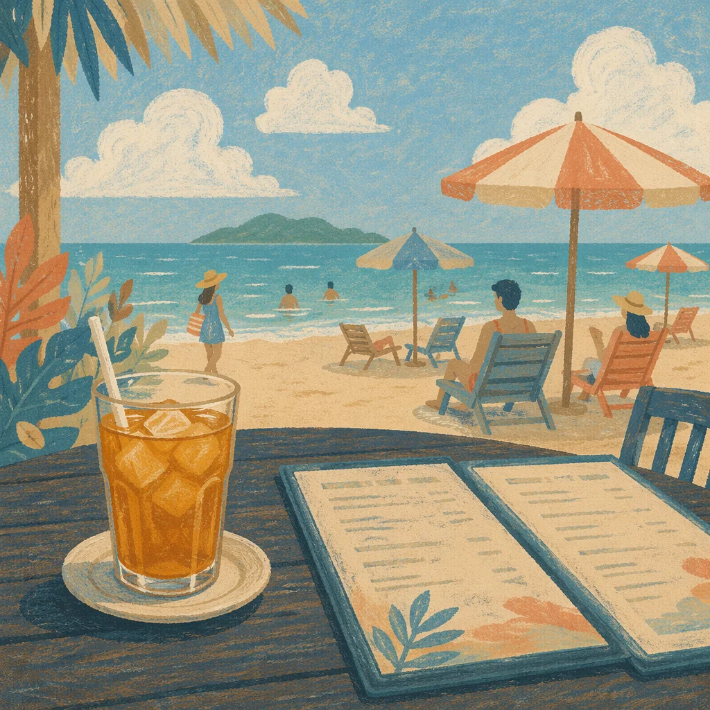 Beachfront Café Ocean View Summer Escape