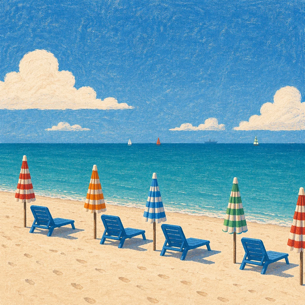 Quiet Summer Beach Chairs by Turquoise Ocean