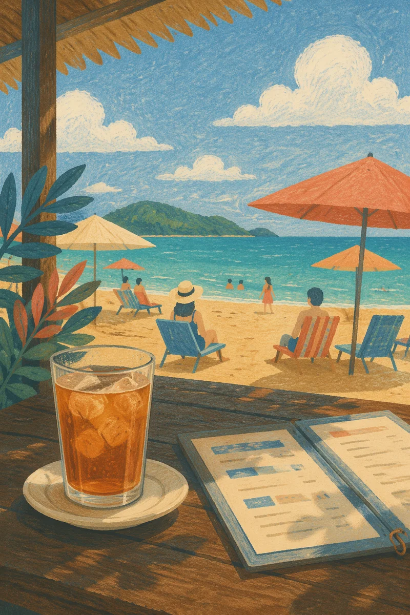 Summer Beach Café Ocean Vacation View