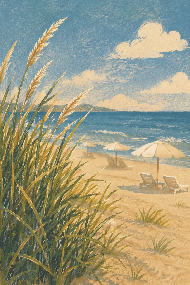 Beach Umbrella and Chair Ocean Escape