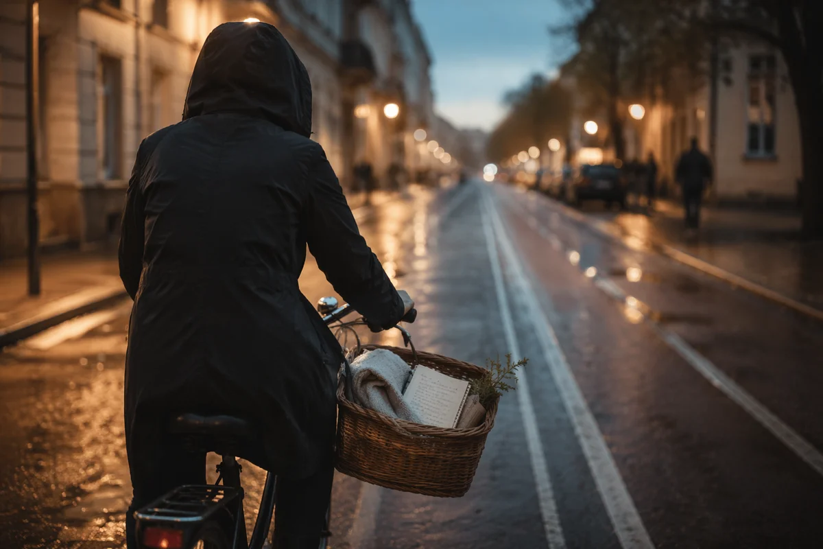 Peaceful Dawn Bicycle Commute Through City
