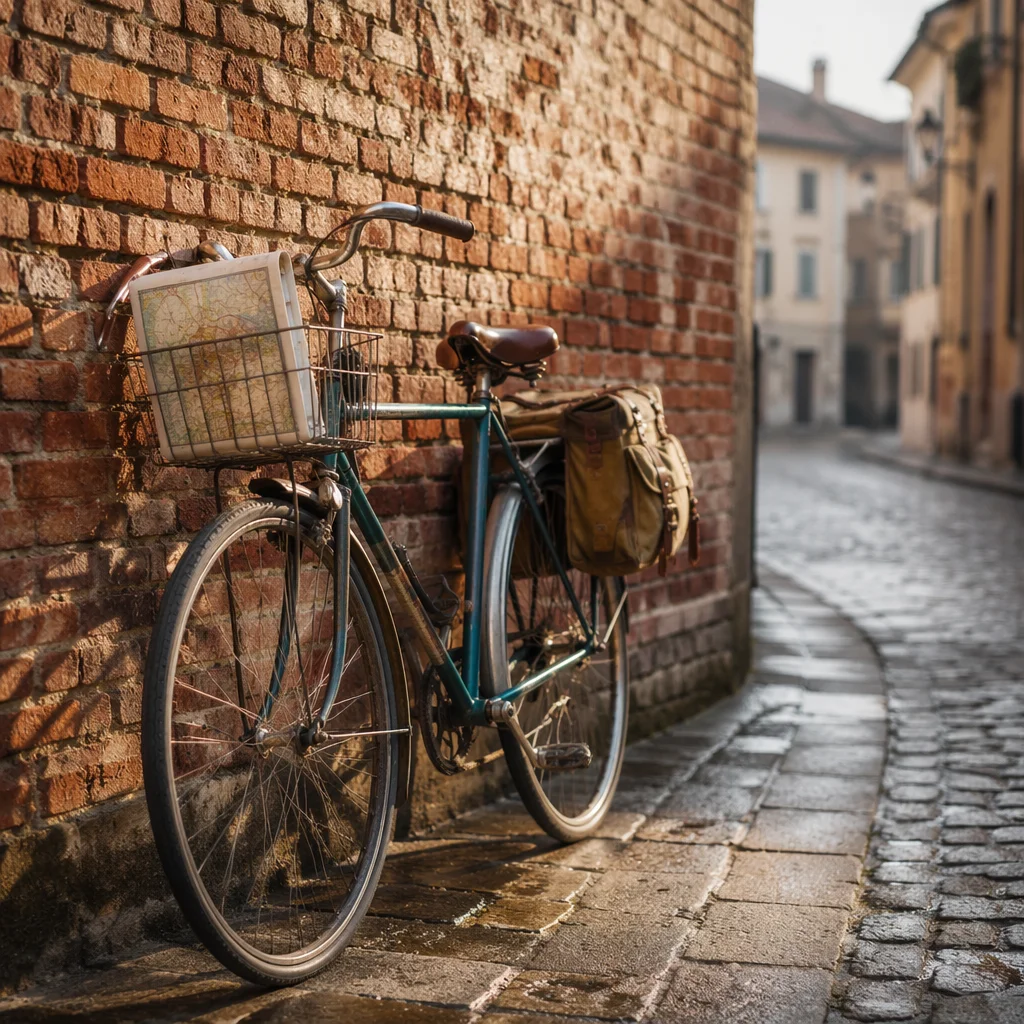 Vintage Bicycle by Brick Wall