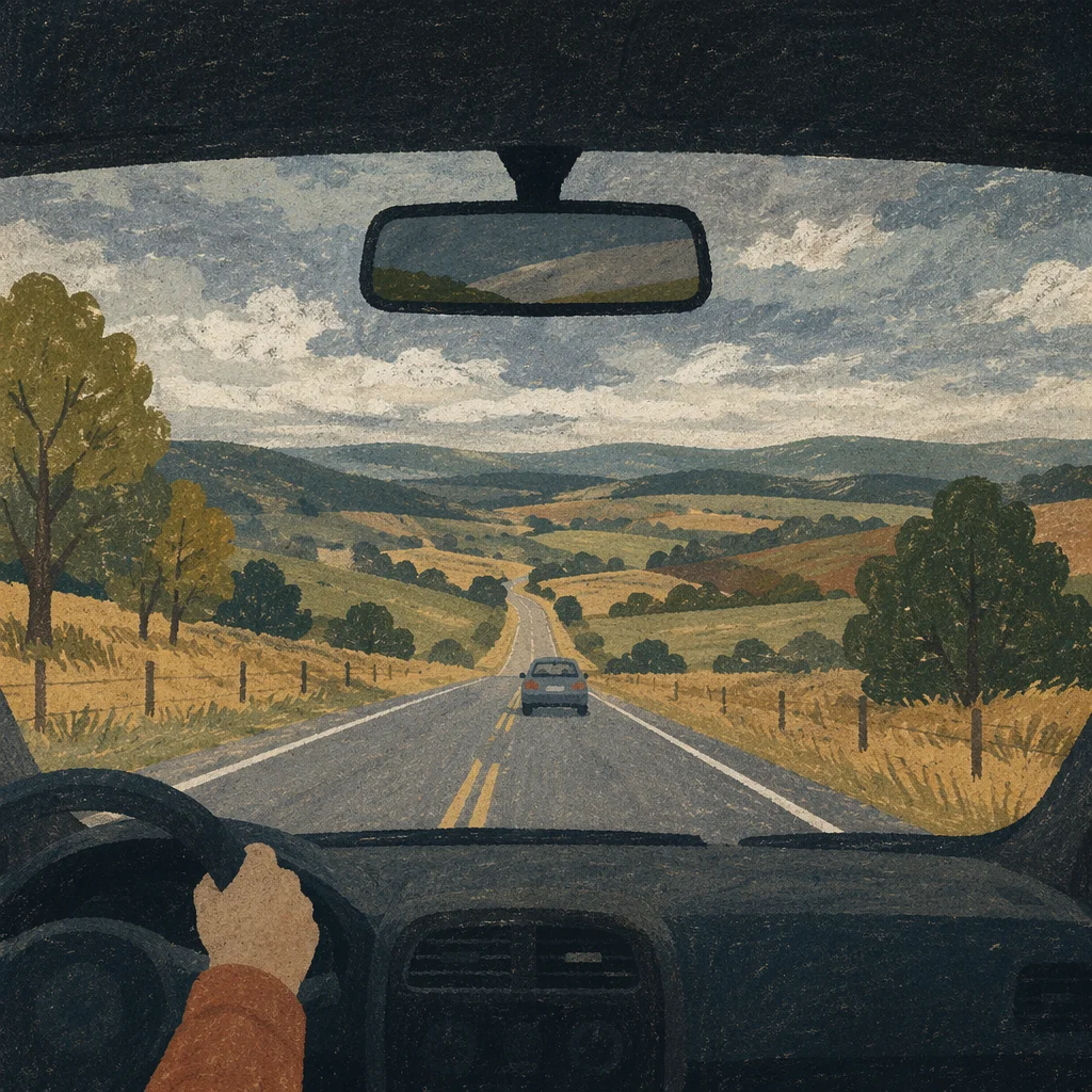 Moody Rural Highway Road Trip View
