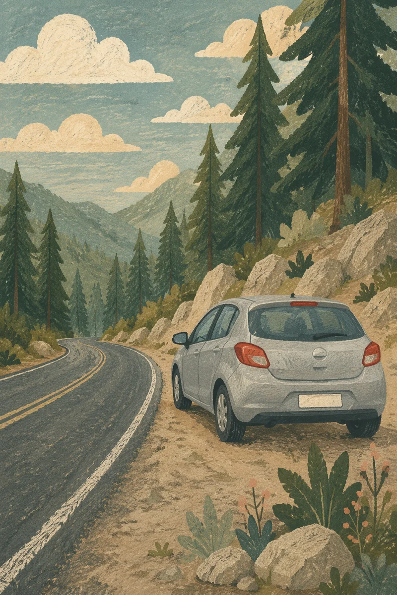 Scenic Mountain Highway Road Trip Car