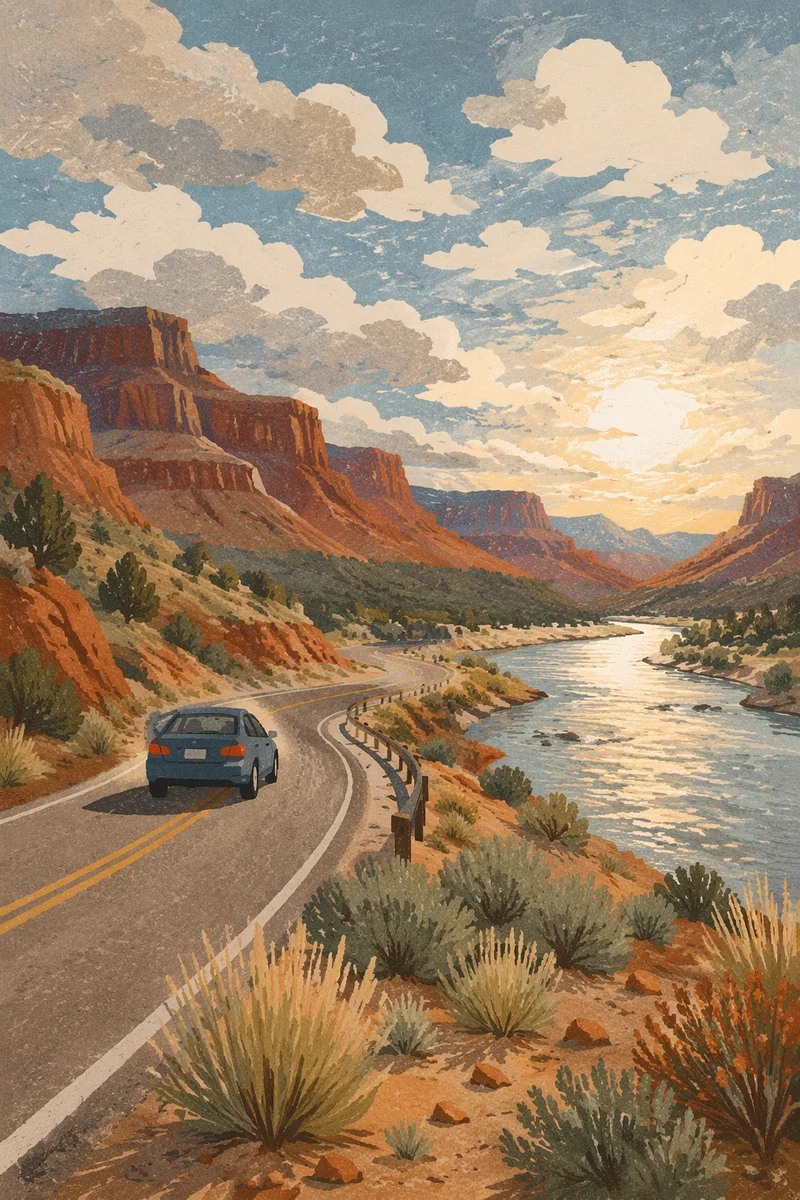 Scenic Canyon Highway Road Trip