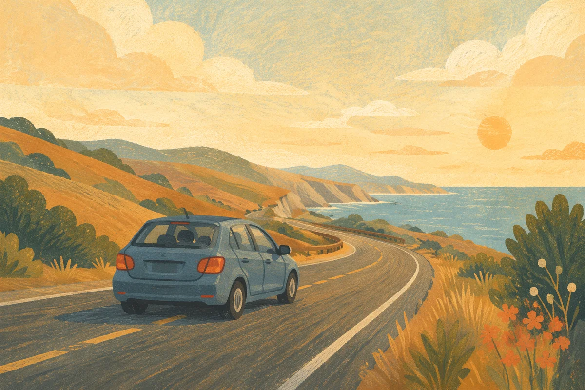 Scenic Coastal Highway Road Trip Drive