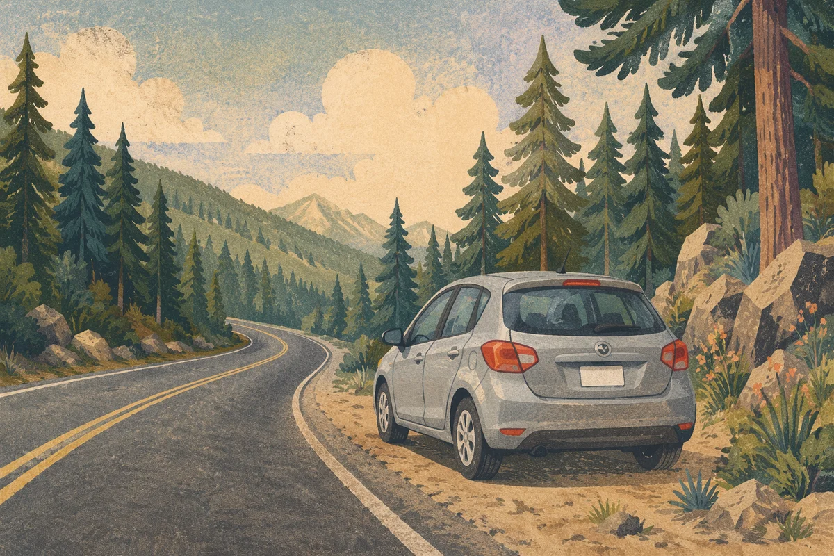 Scenic Mountain Highway Road Trip Car