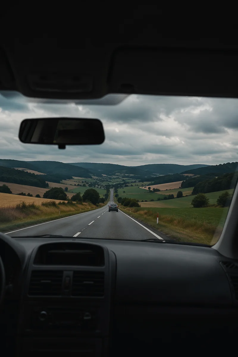 Scenic Rural Highway Road Trip View