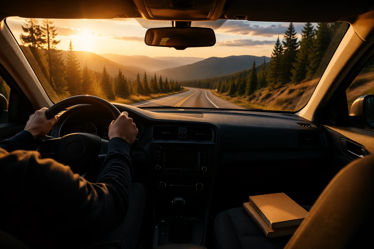 Golden Hour Mountain Highway Pilgrimage Drive
