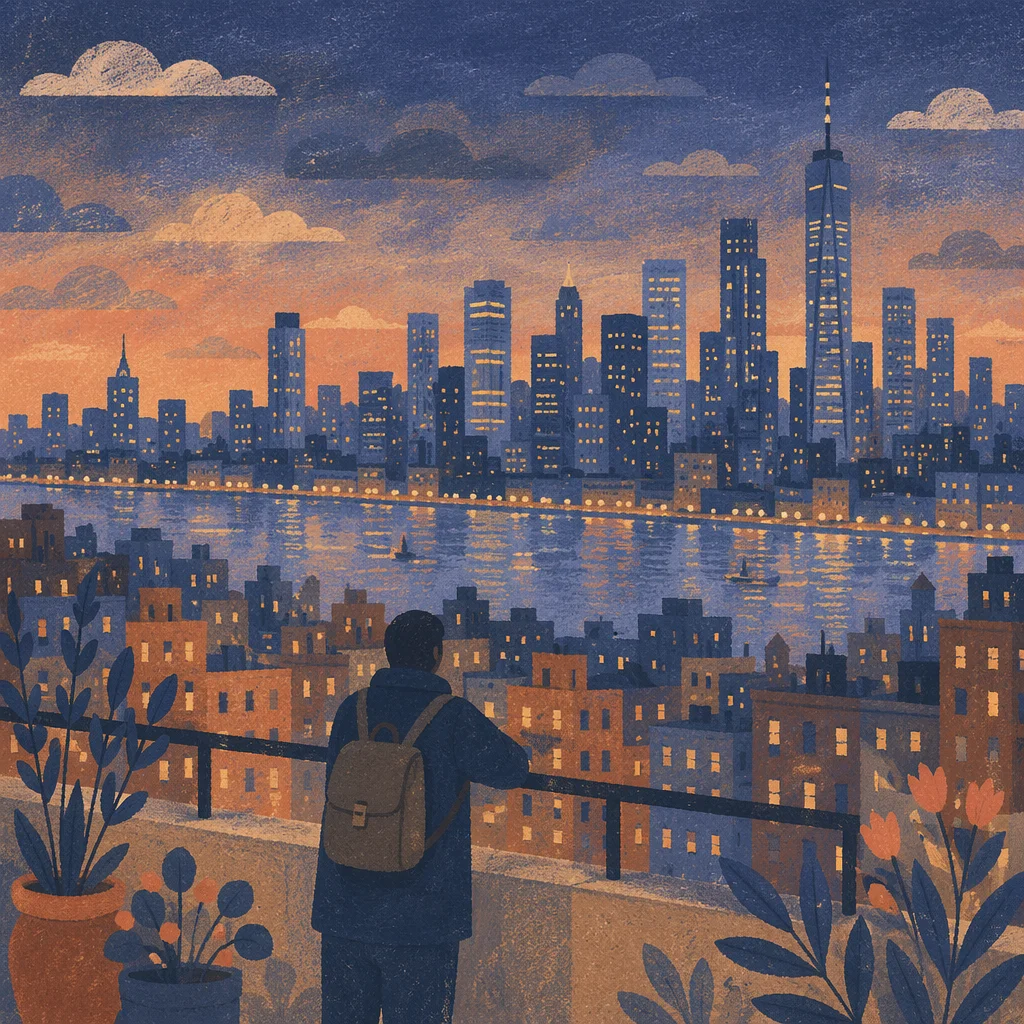 Blue Hour City Skyline Traveler Panorama