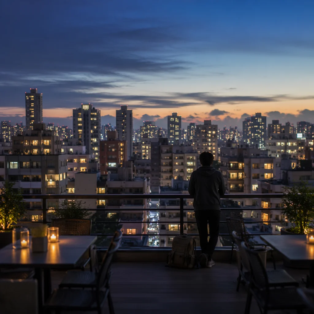Serene Blue Hour City Skyline Traveler