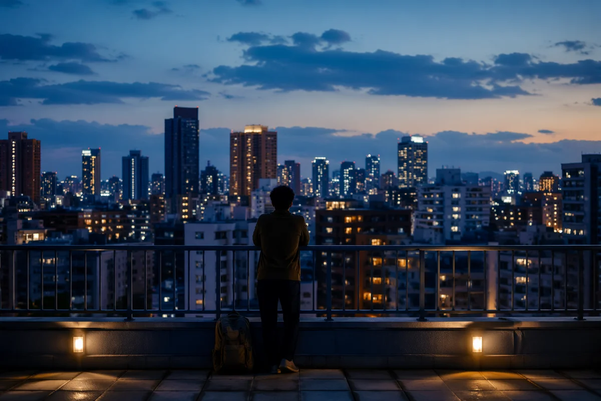 Serene Blue Hour Urban Travel Panorama