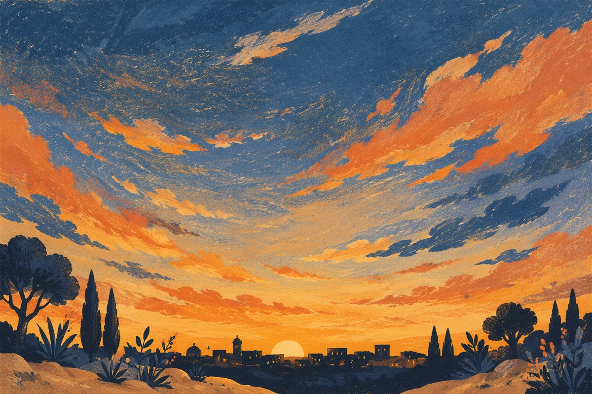Golden Hour City Skyline Panorama