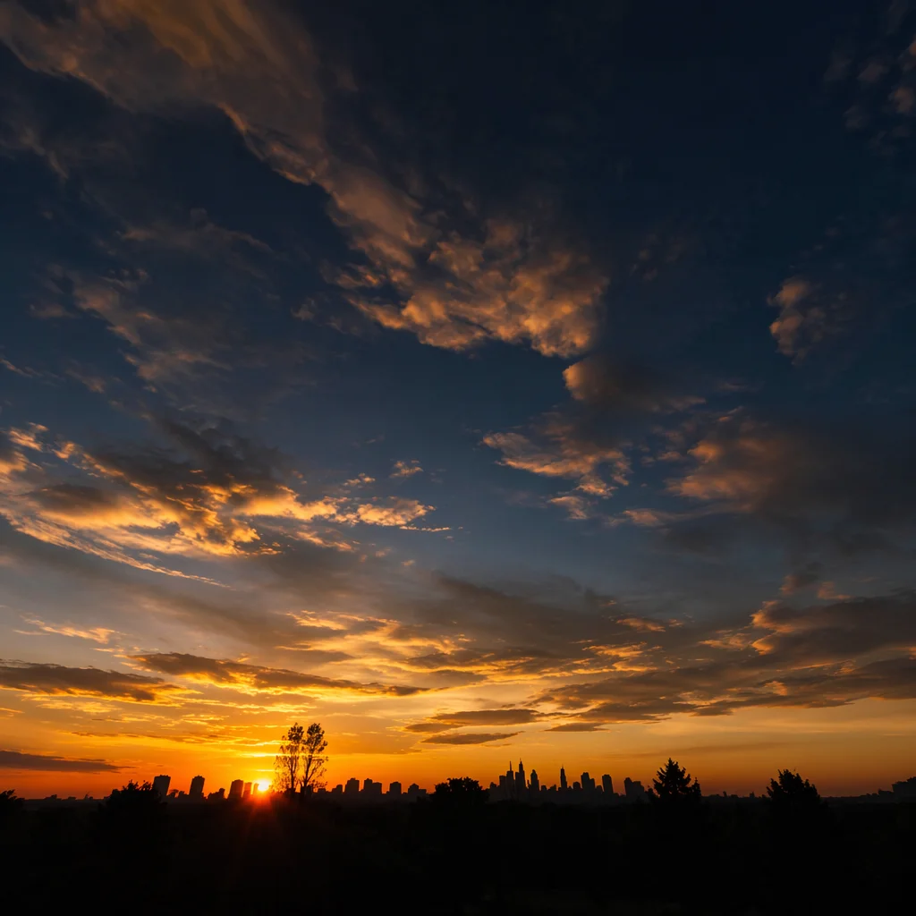 Golden Hour City Skyline Panorama