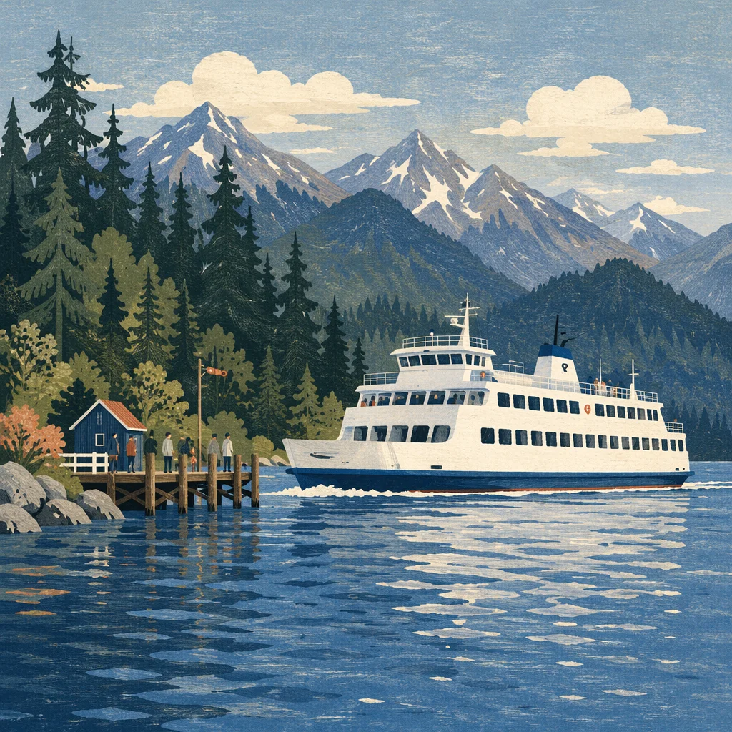 White Ferry Crossing Coastal Island Waters