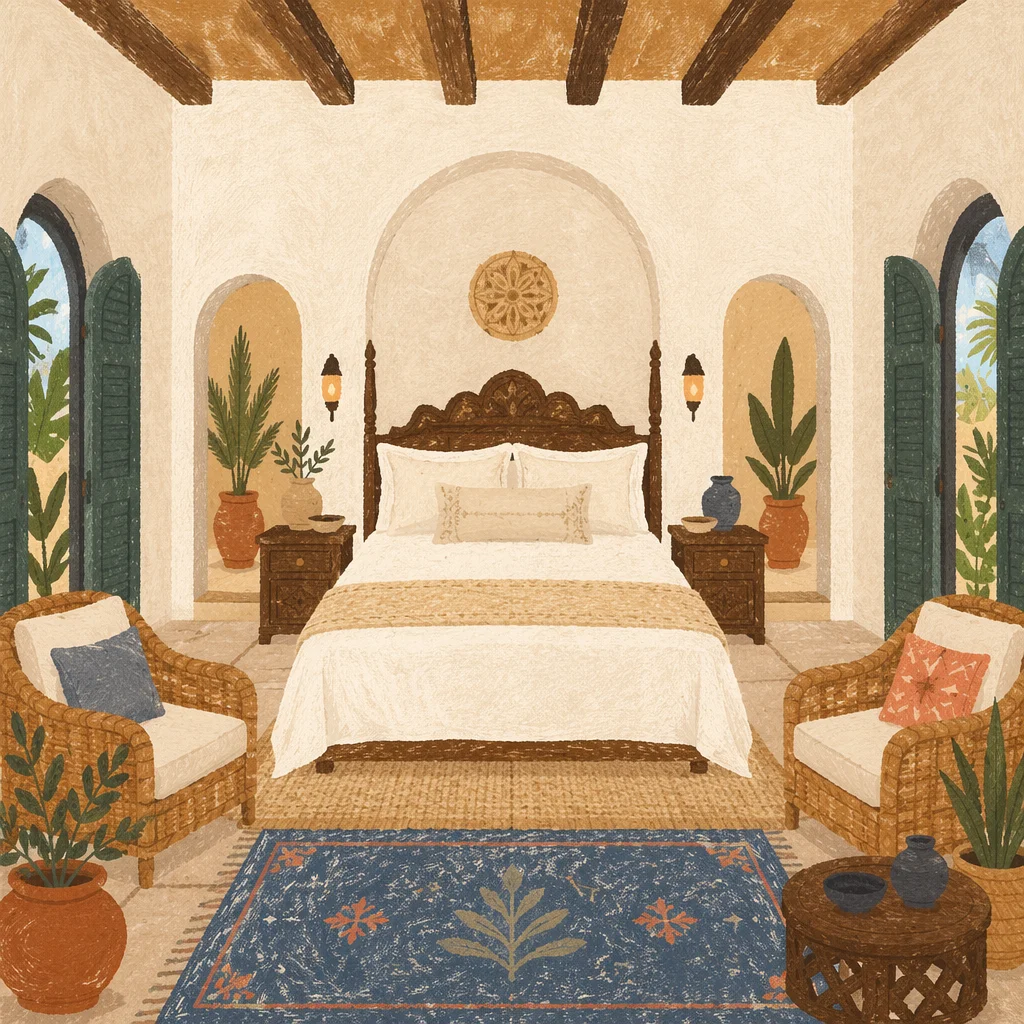 Luxury Tropical Colonial Hotel Bedroom