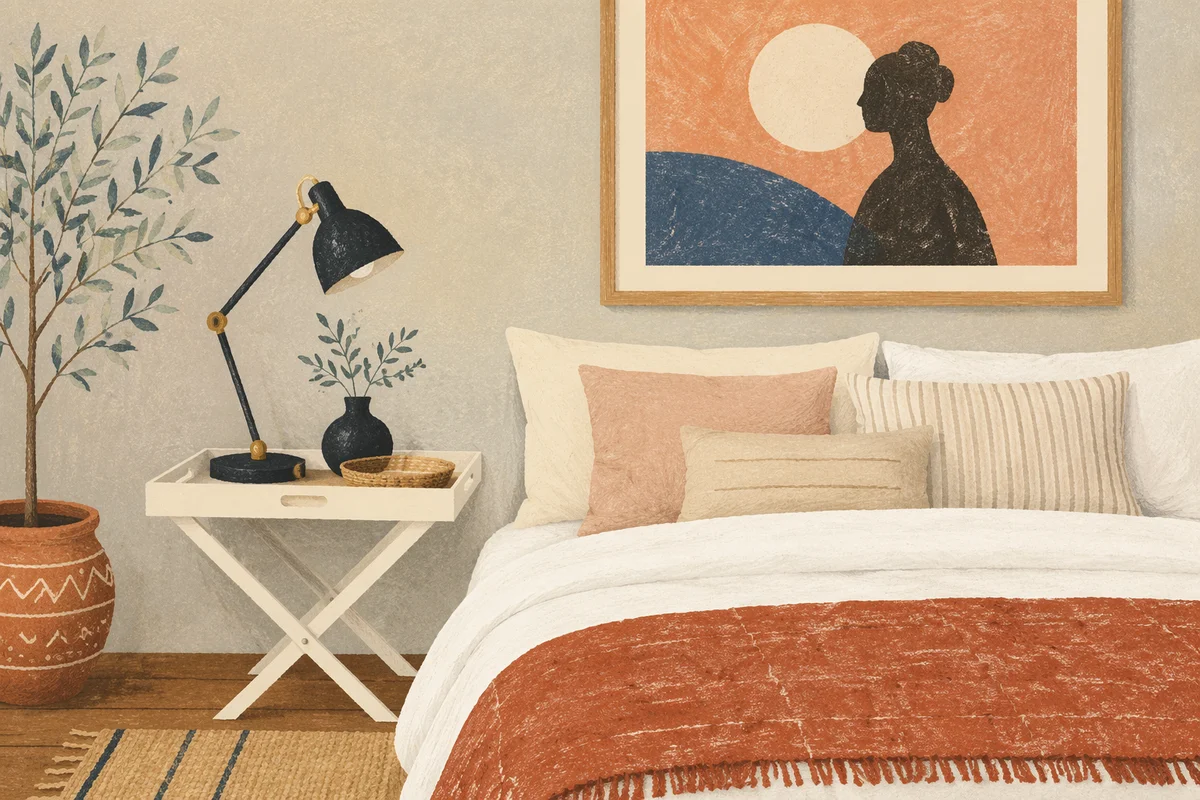 Luxury Boutique Hotel Bed with Terracotta Accents