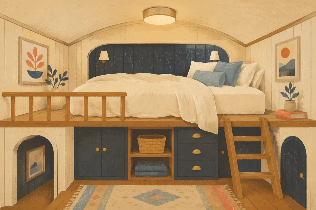 Cozy Luxury Hotel Loft Bed Interior