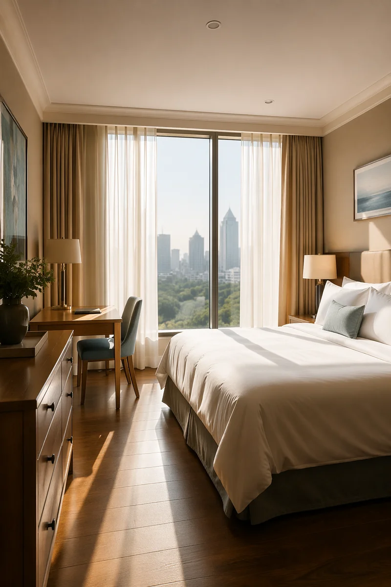 Serene Hotel Room With City View