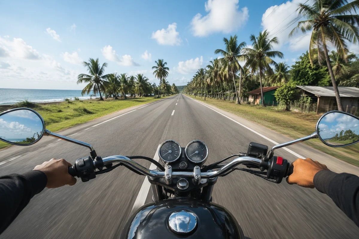 Motorcycle Freedom on Coastal Open Road