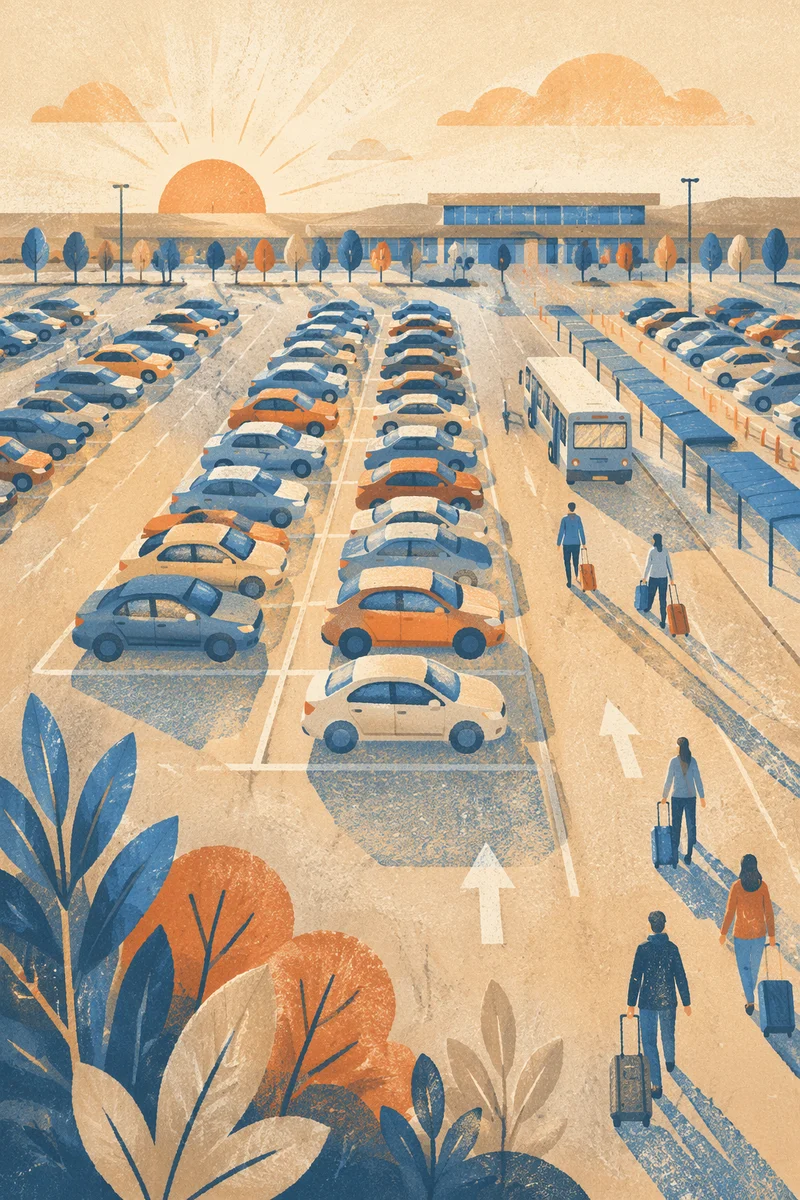 Sunrise Aerial Parking Lot Travel Scene