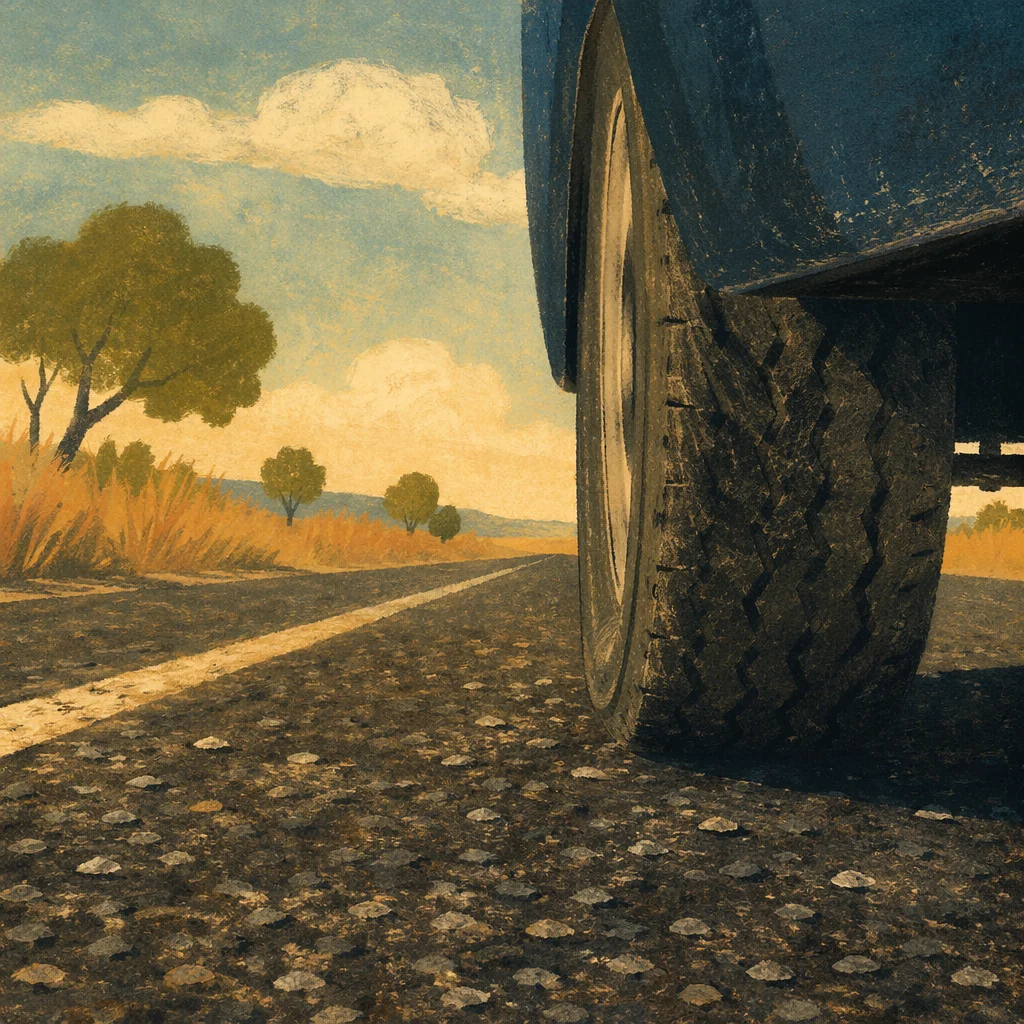 Golden Highway Tire Road Trip View