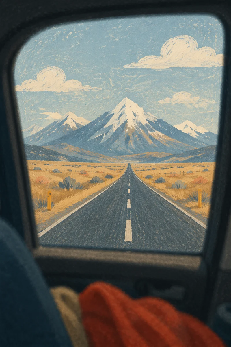 Open Highway View From Car Window