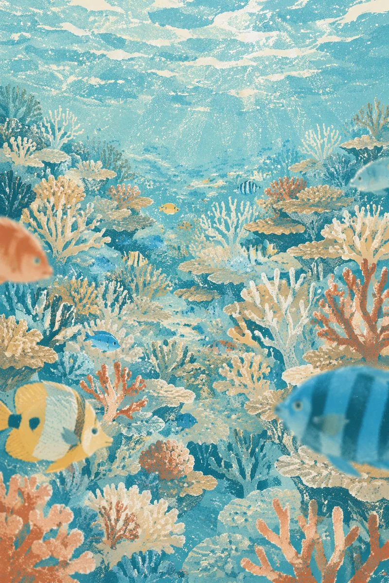 Snorkeling Above a Tropical Coral Reef