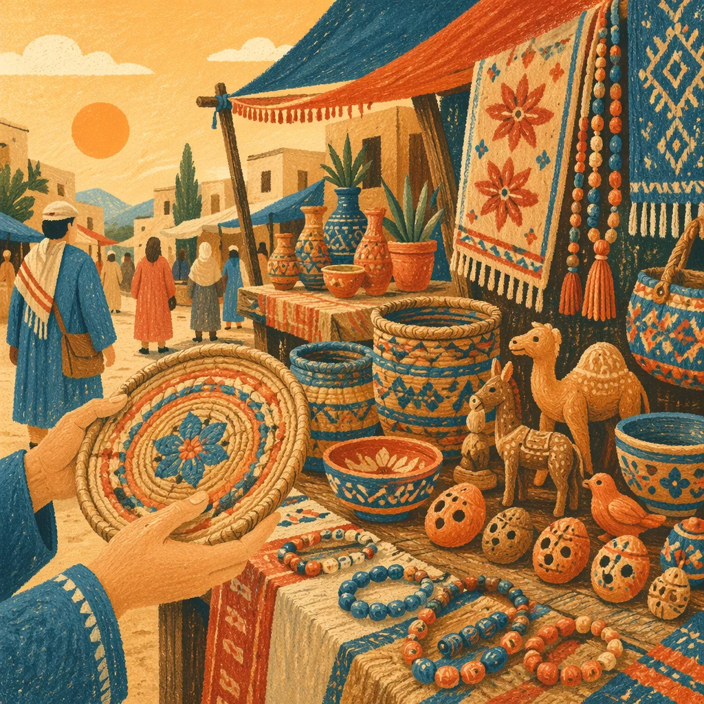 Colorful Handmade Crafts at Souvenir Market