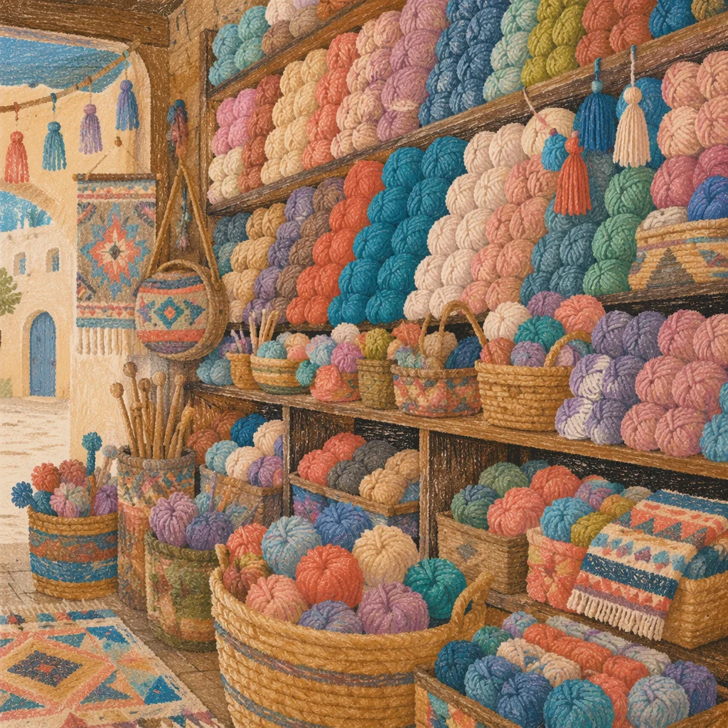 Colorful Handmade Souvenir Market Textile Display
