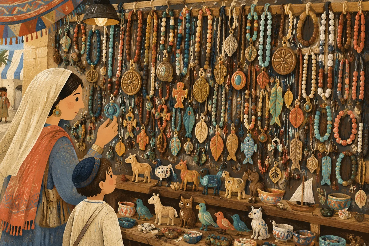 Colorful Handmade Souvenir Market Craft Display