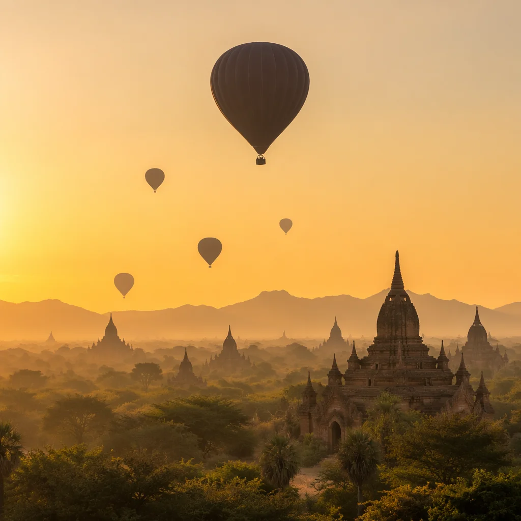 Sunrise Over Ancient Temple Ruins
