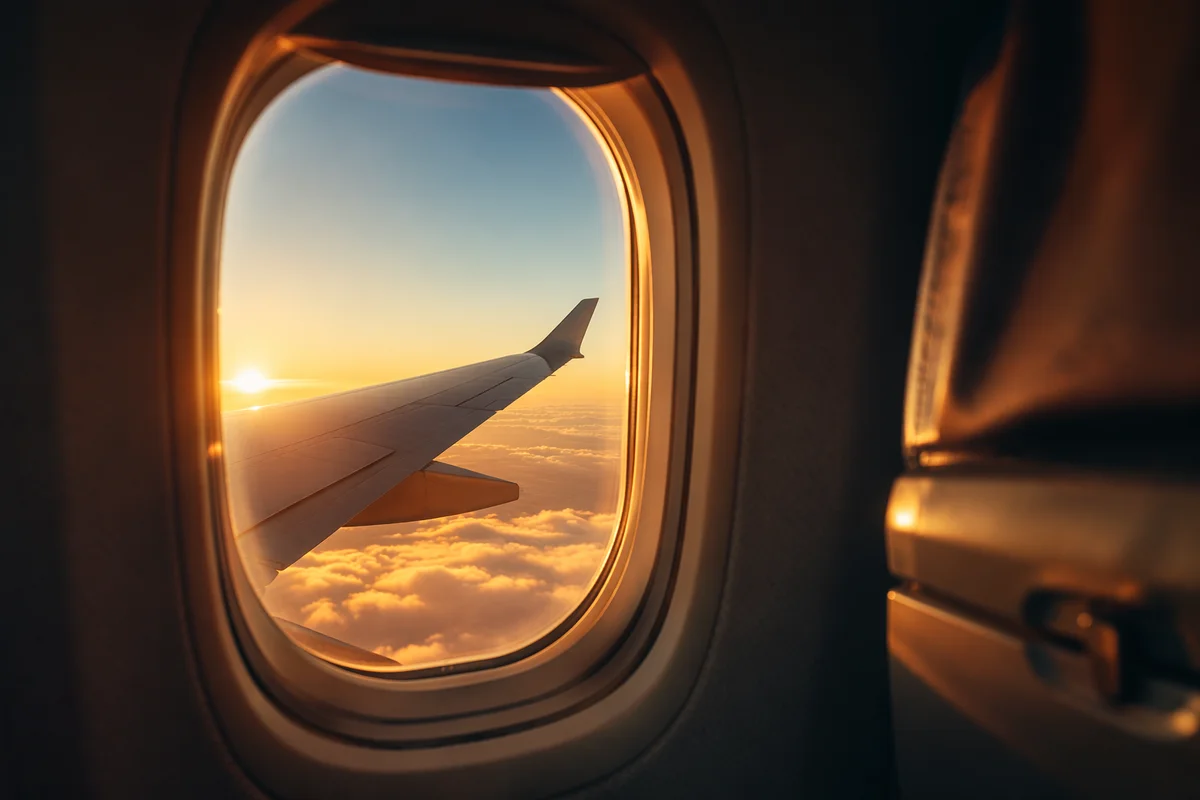 Sunset View From Airplane Window