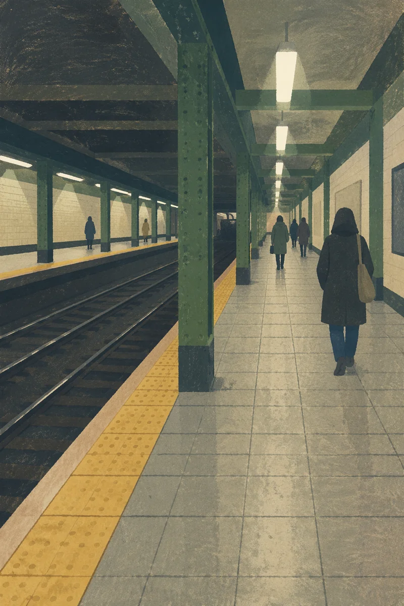 Quiet Underground Train Platform Commute