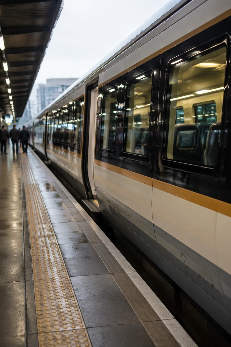 Modern City Commuter Train Platform