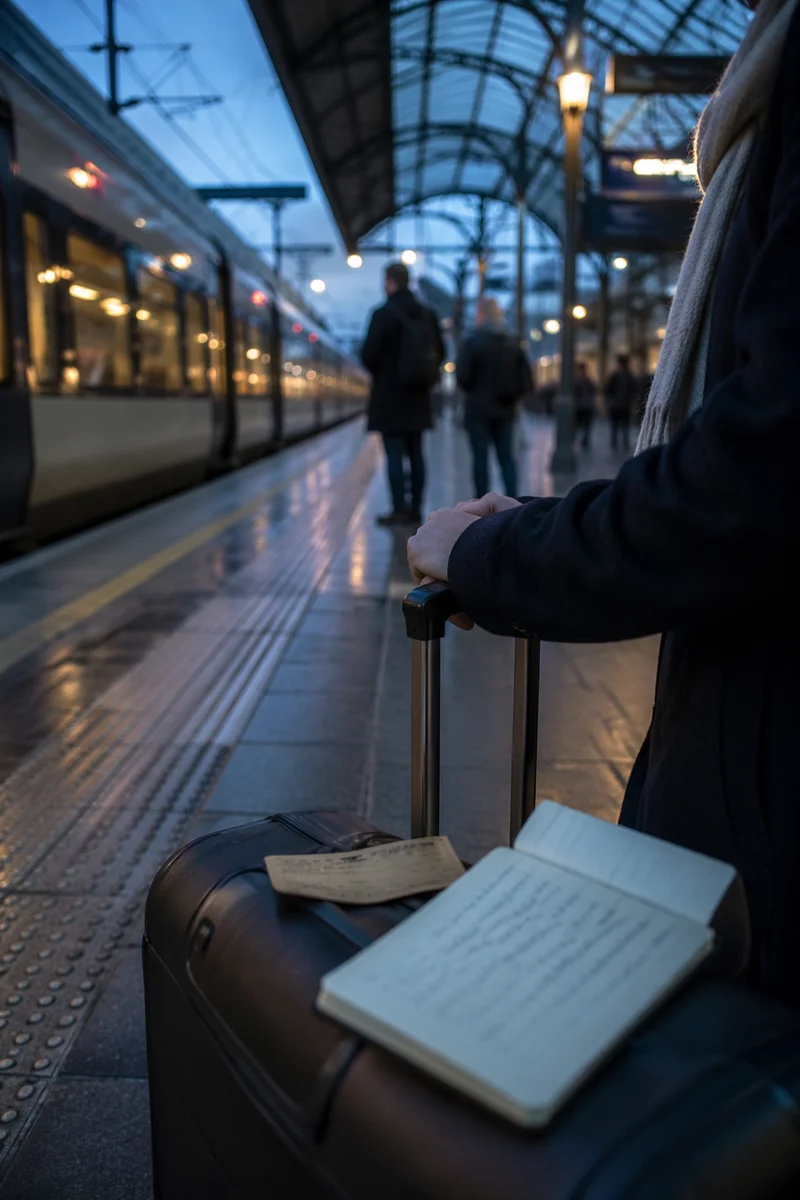 Early Morning City Train Platform Journey
