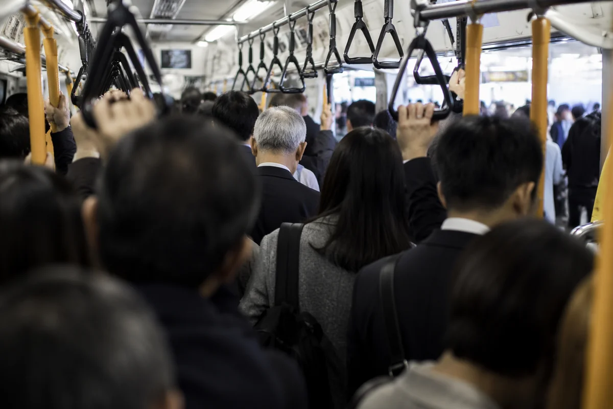 Morning Commuters Inside City Train