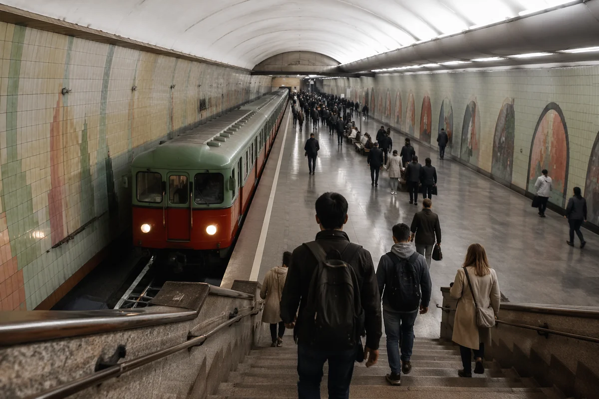Busy Underground Train Platform at Rush Hour