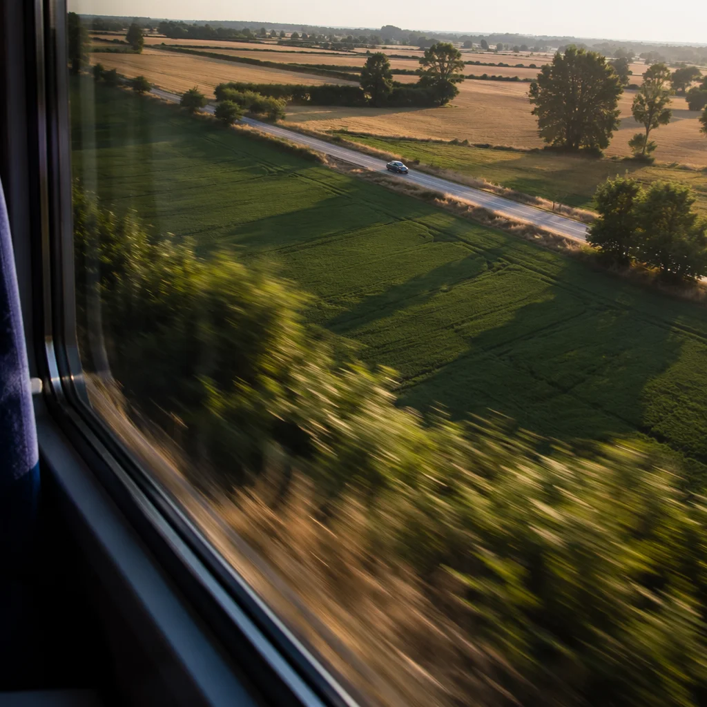 Train Window Countryside Journey View