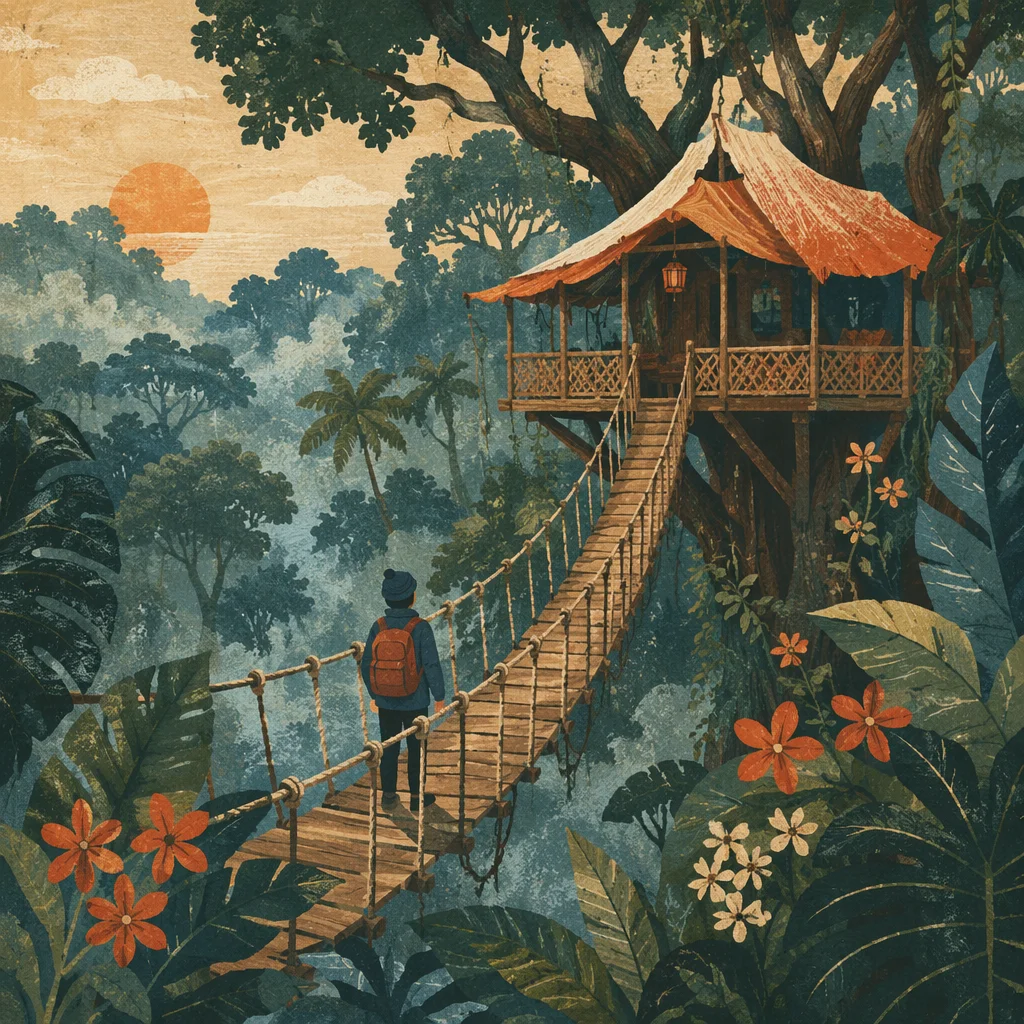 Jungle Canopy Treehouse Lodge at Sunrise