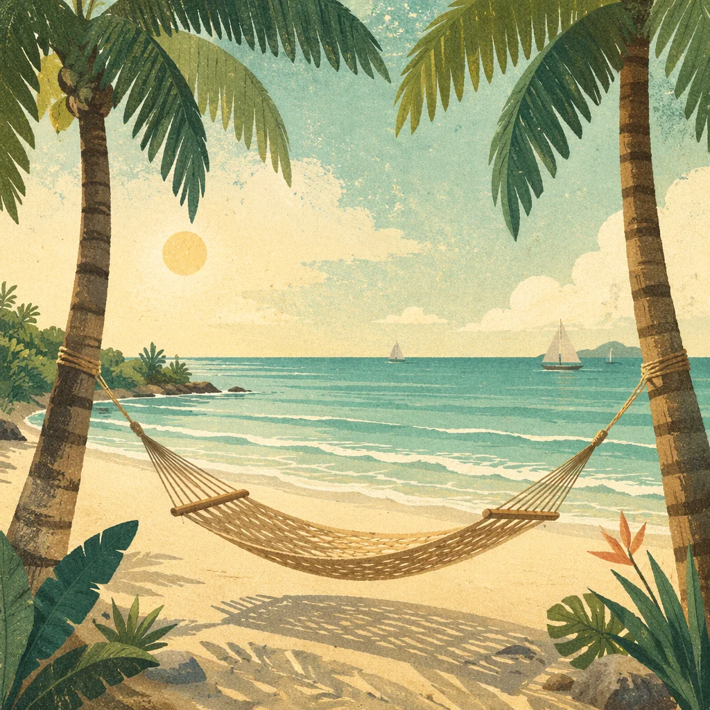 Serene Tropical Hammock at Sunrise Beach