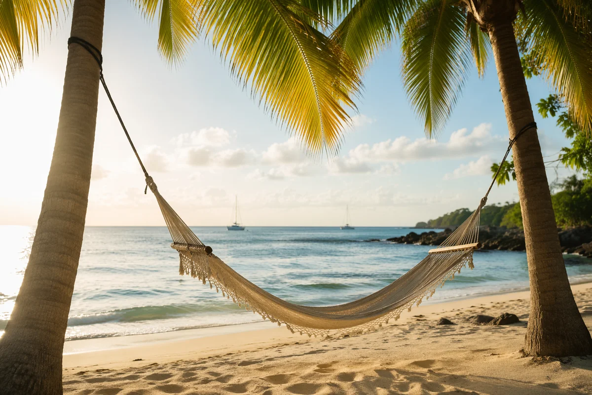 Serene Tropical Hammock at Sunrise Beach